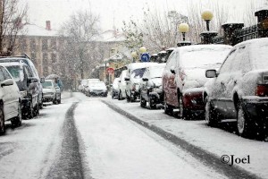 Nieve junto al Antiguo Hospital