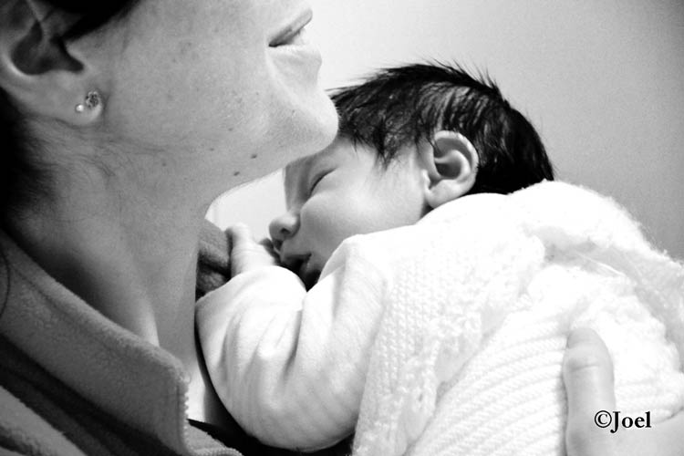 Con su madre